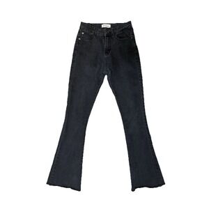 Red Bottom High Rise Stretch Black Flared Leg Jeans, Womens Size 5/27 5 Pocket